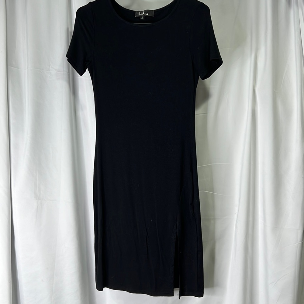 Black slit dress